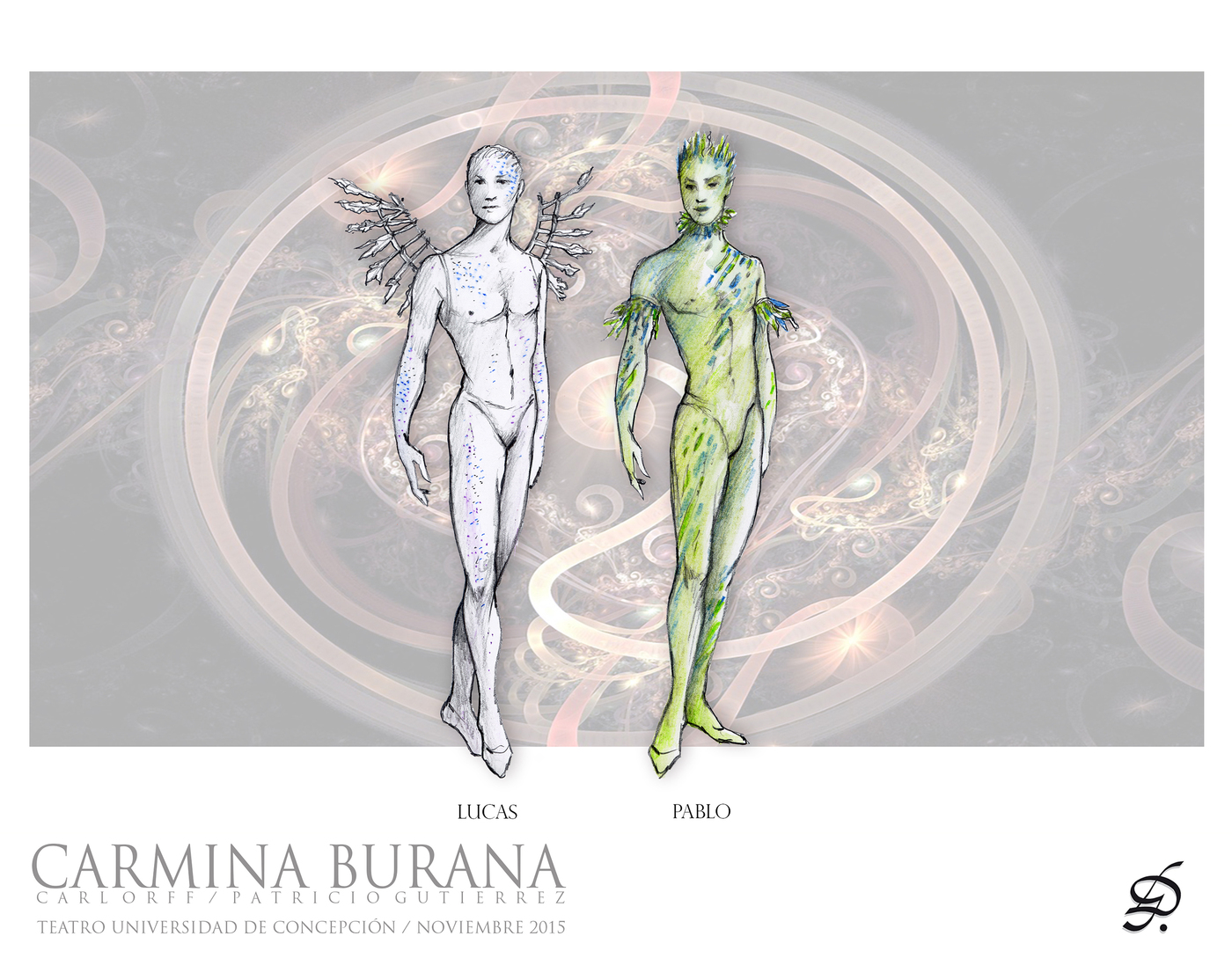 Boceto de Diseño de Vestuario, Lucas y Pablo – Carmina Burana