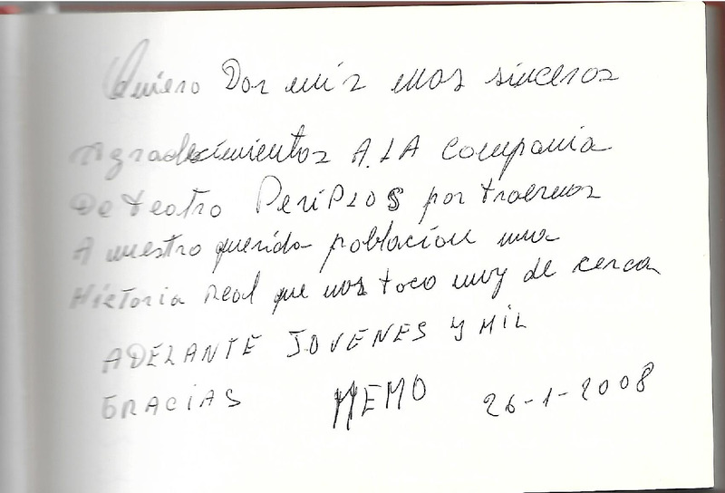 Comentario de espectadores vecinos y vecinas de la Villa Francia tras ver la obra "Luisa y Manuel la tragedia de los Vergara Toledo"
