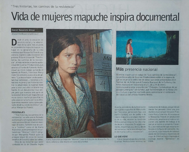 Artículo sobre documental "Tres historias, los caminos de la resistencia"