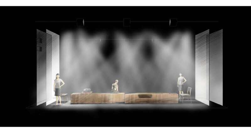 Boceto diseño iluminación obra El País Sin Duelo