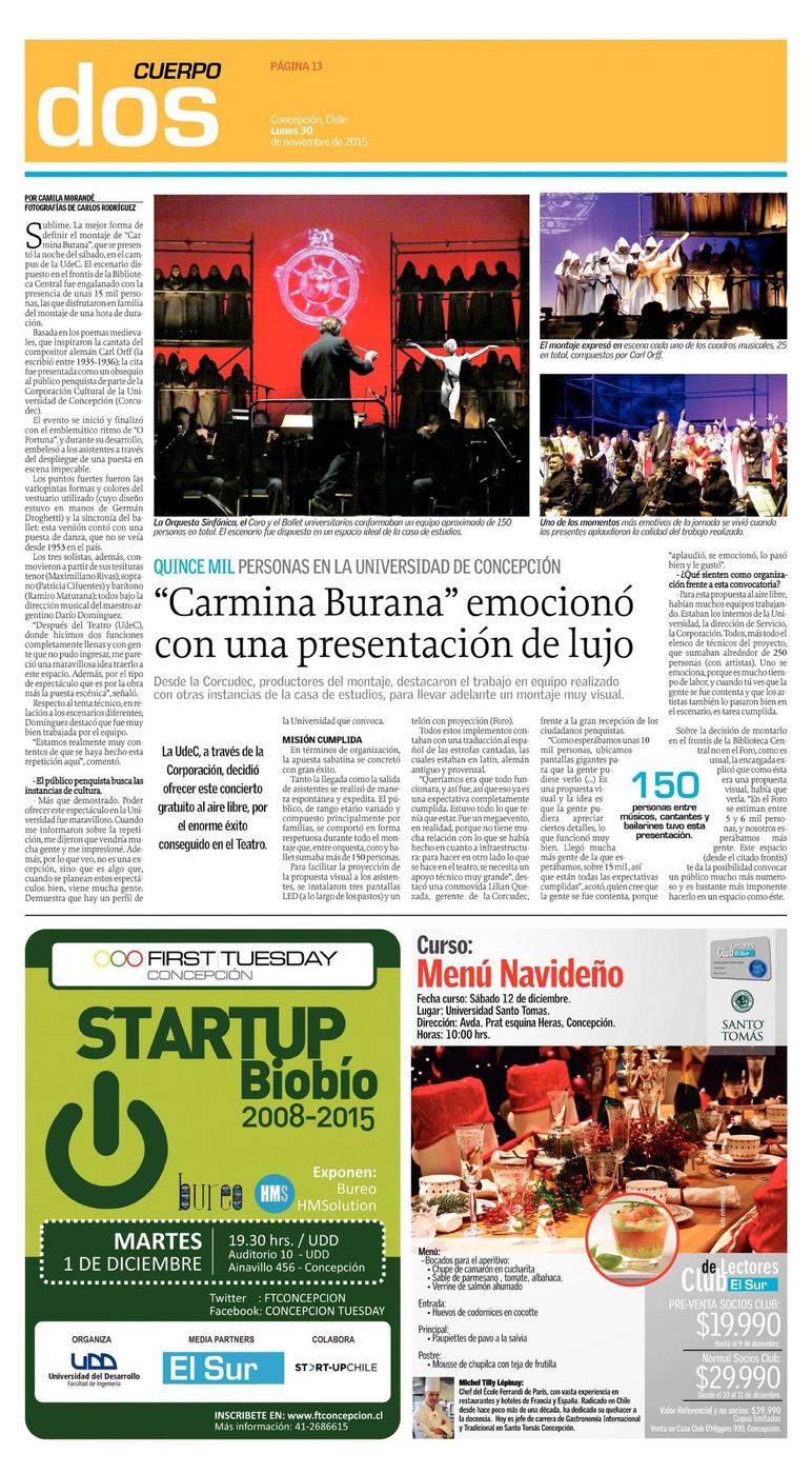 Nota de Prensa, Carmina Burana