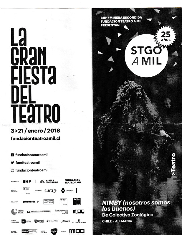 Folleto de NIMBY en Santiago a Mil 2018