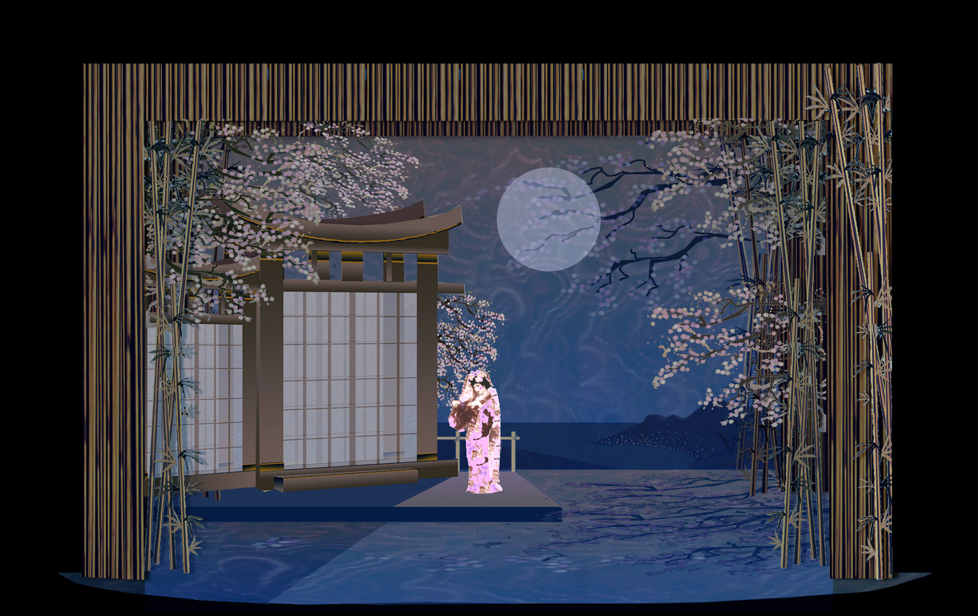 Boceto Escenográfico Madame Butterfly