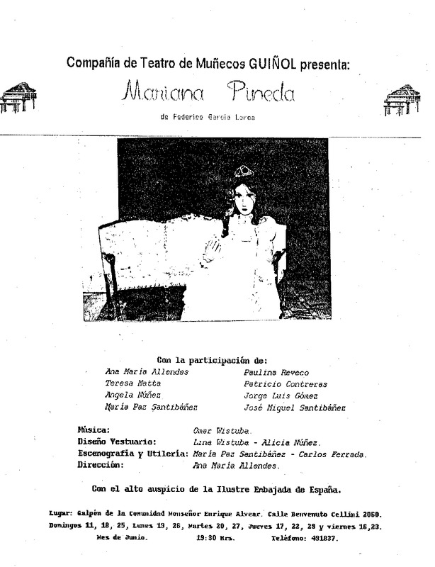 Programa de mano de Mariana Pineda
