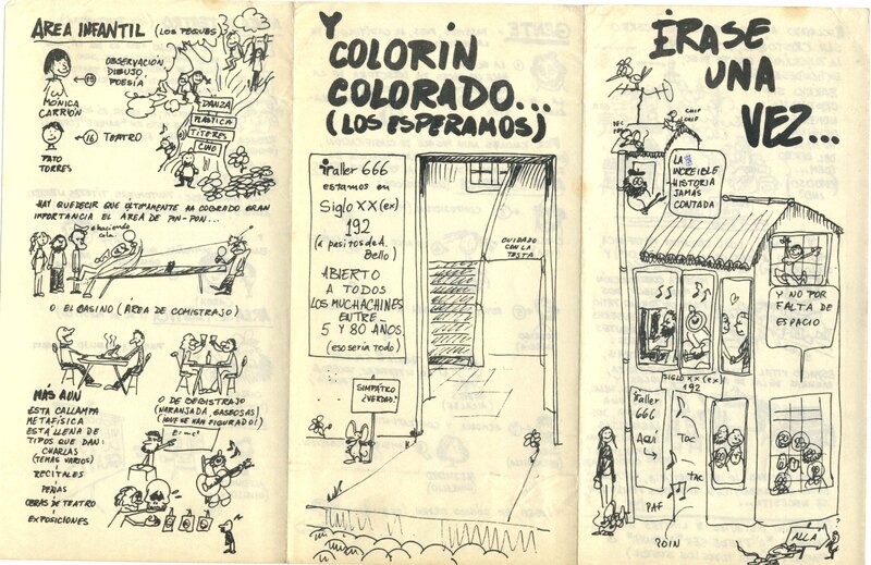Tríptico ilustrado sobre el Taller 666