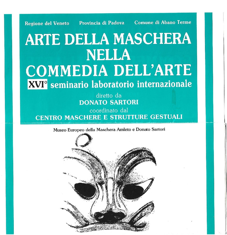Programa del XVI Seminario Laboratorio Internazionale Arte della maschera nella commedia dell'arte