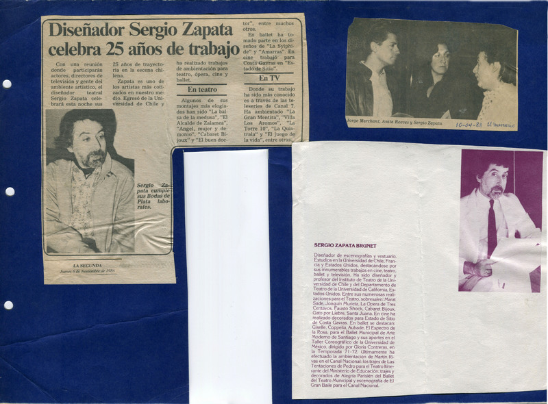 Recortes de prensa sobre Sergio Zapata