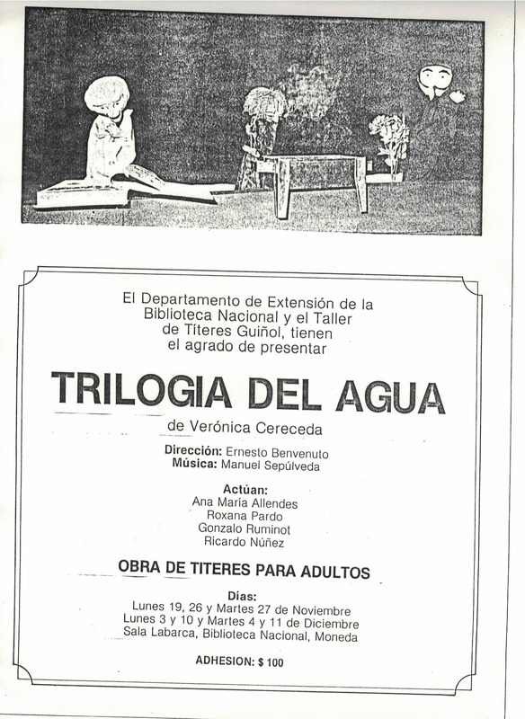 Fotocopia afiche La trilogía del Agua en Biblioteca Nacional