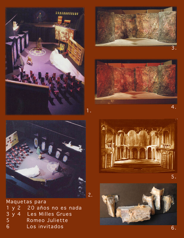 Maquetas realizadas por Amaya Clunes para diferentes obras de teatro