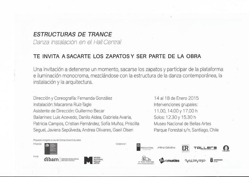 Afiche intervención artística "Estructuras de Trance"