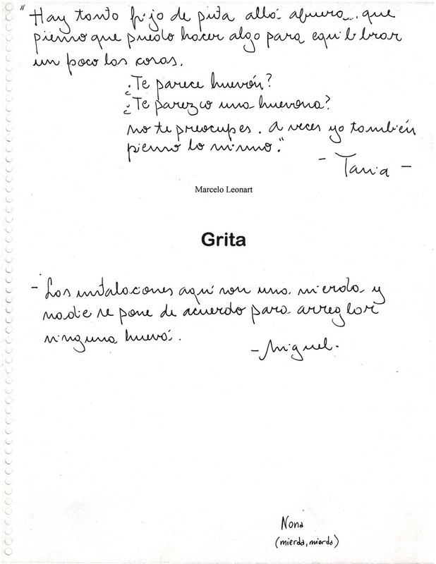 Guión de la obra Grita