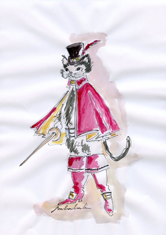 Boceto para obra El gato con botas