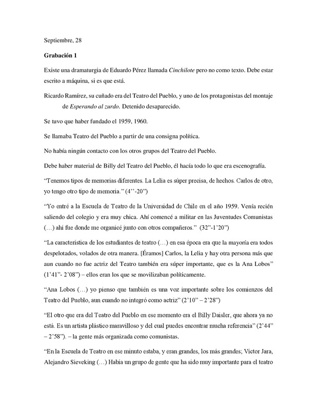 Entrevista a Gloria Canales - Notas
