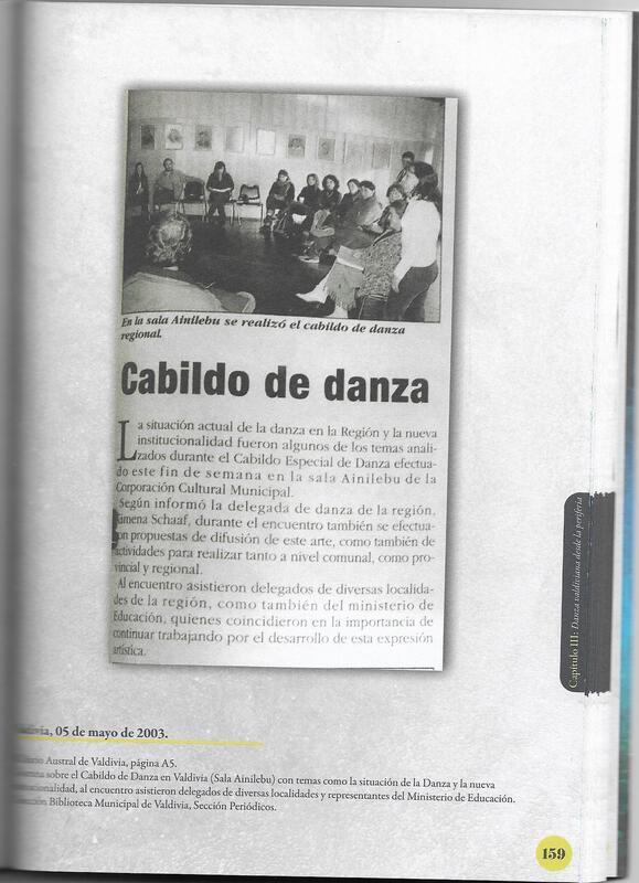Recorte de prensa Cabildo de danza