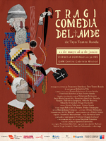 Afiche Tragicomedia del Ande para su temporada en el Centro Cultural Gabriela Mistral