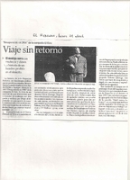 Recorte de prensa: "Viaje sin retorno"