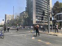 Concentración en calle Vicuña Mackenna, Providencia