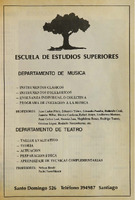 Escuela de Estudios Superiores: Departamento de Música y Departamento de Teatro