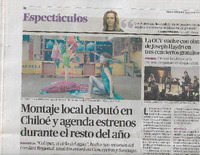 Recorte de prensa sobre reportaje de la obra "Colapez, el ciclo del agua"