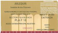 Fotografía junto a Ferruccio Soleri y entrada a su espectáculo "Arlequin"