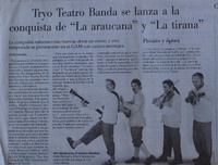 Nota en diario El Mercurio sobre Tryo Teatro Banda