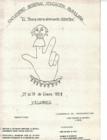 Fotocopia afiche de Encuentro Regional Educación Parvularia: "El títere como elemento didáctico"